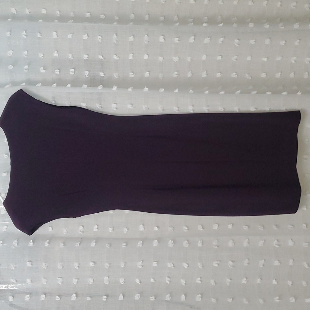 Deep purple wrap style dress - Picture 2 of 3